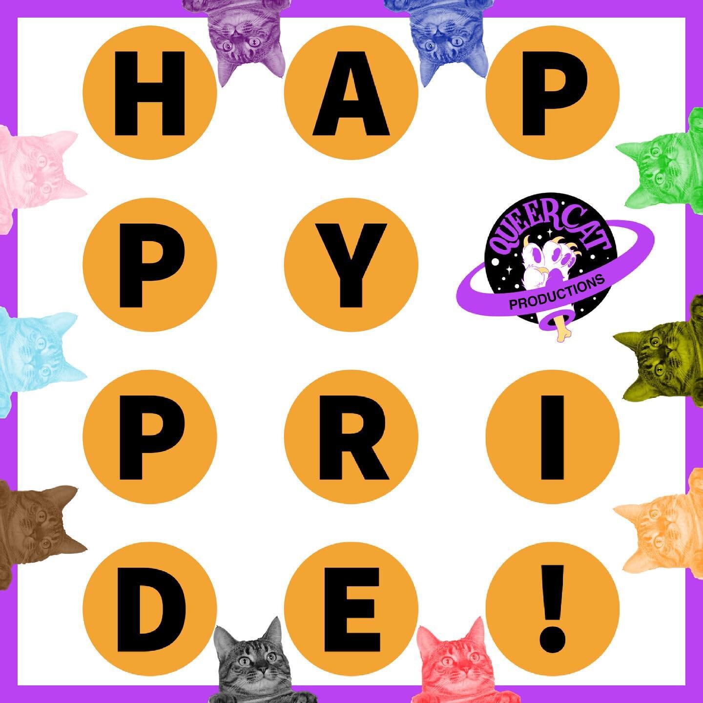 Proud to be queer. Proud of our queer communities. Proud this month and every month! Happy Pride!
.
.
.
[Image description: An array of rainbow flag cats (light pink, light blue, brown, black, red, orange, yellow, green, blue, and purple) peer over t